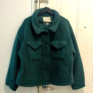 Hunter green teddy bear jacket XL